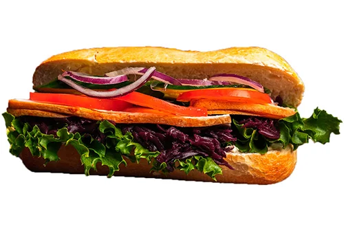 Ribbensteg m. rødkål sandwich