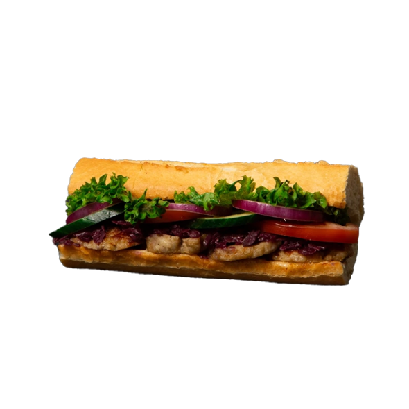 Frikadelle & rødkål sandwich